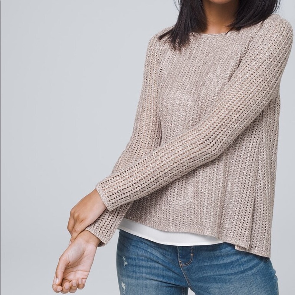 White House Black Market SEQUIN TWOFER SWEATER